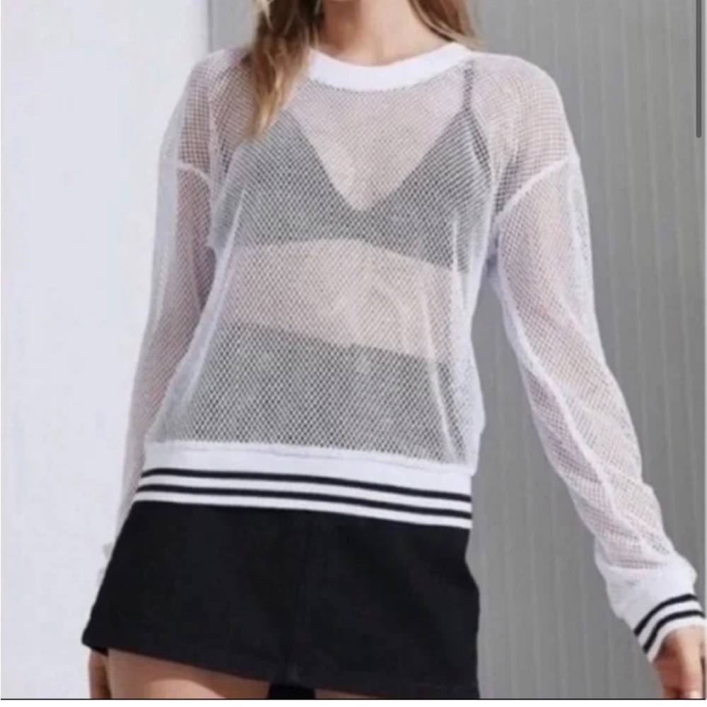 Truly Madly Deeply | Fishnet Mesh Long Sleeve Top UO size: MEDIUM.